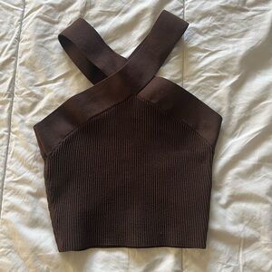 Aritzia Babaton Sculpt Knit Criss Cross Tank